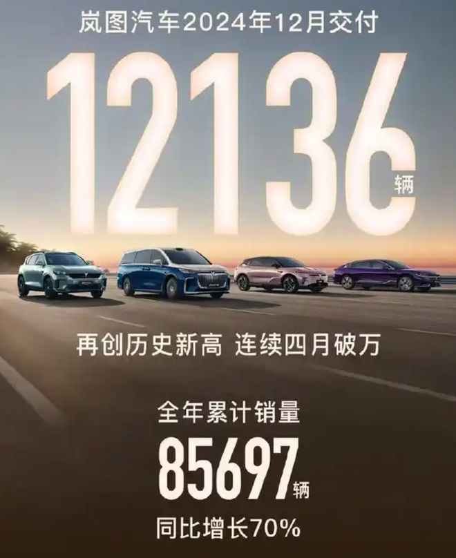 传统车企打赢高端市场 岚图汽车2024年销量引人注目(图2)
