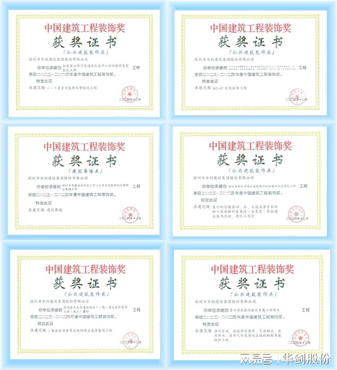 九游官网入口：华剑股份蝉联中国建筑装饰行业百强企业荣获中国建筑工程装饰奖(图4)