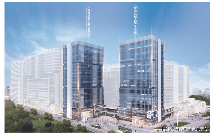 九游官网入口：东莞长安厂房企业形象升级 天工智谷99米地标建筑中空玻璃幕墙设计(图5)