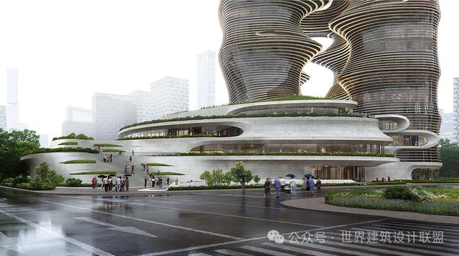 九游app：扎哈事务所设计的层叠“城市峡谷”！深圳一丹中心项目全面封顶！(图2)