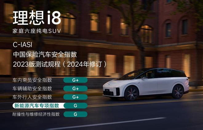 理想i8斩获C-IASI新规程“5G”全优评级新能源安全性测评满分